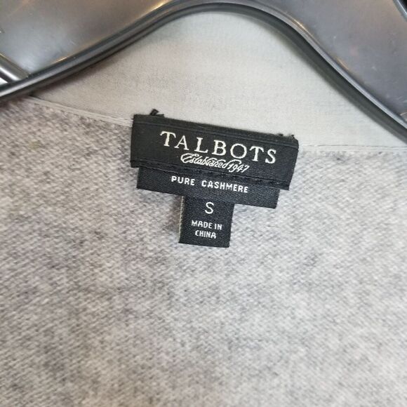 Talbots Women Pure Cashmere Cardigan Sweater Sz S Gray Soft Cozy Casual Office - Picture 7 of 8